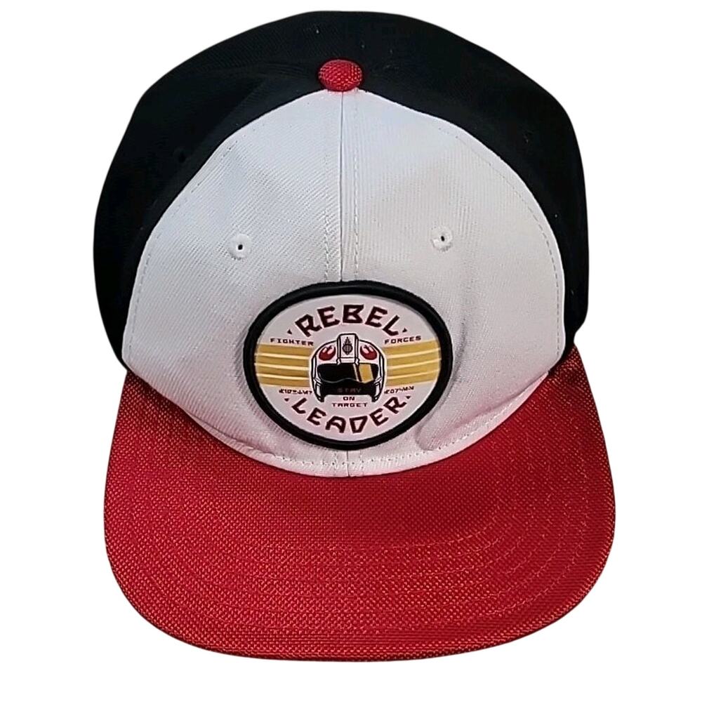 Star Wars Rebel Leader Snapback Hat Red White Black EUC